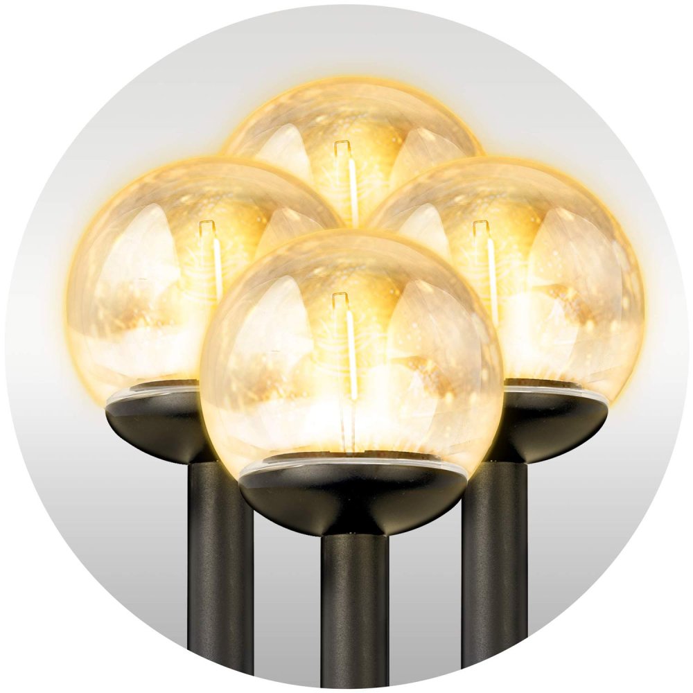 Ilumen LS-103 Transparent Solar Globe Lights, Set of 4 - Outdoor Garden Decor (3)