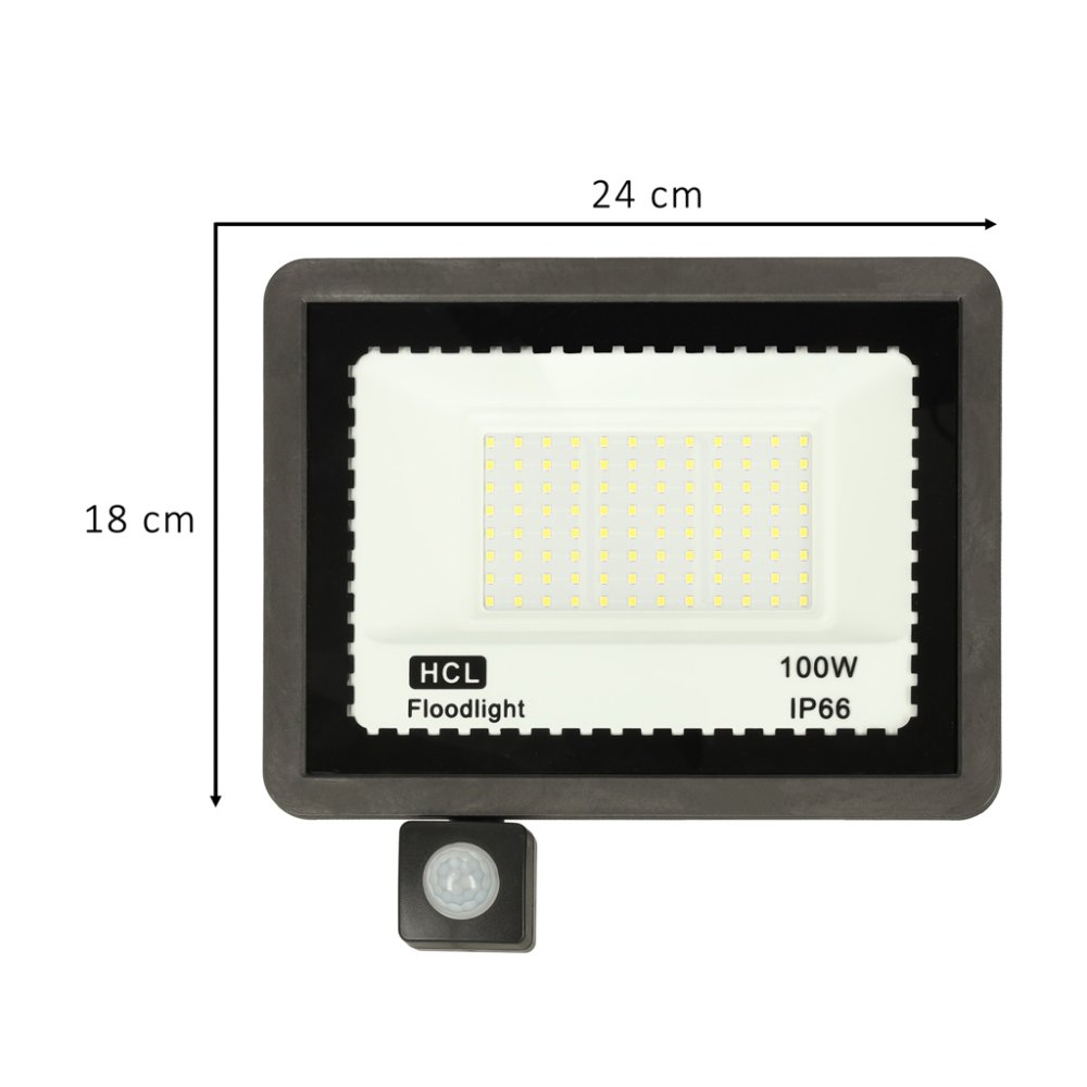 100W LED Floodlight with Motion Sensor Outdoor Security Light (1)