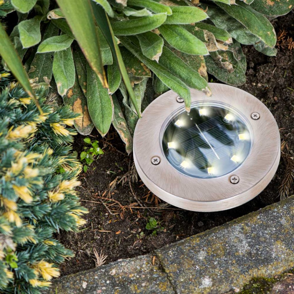 Solar Outdoor Ground Lights Garden Path with 8 LEDs, Warm White, 4 pcs. (4)