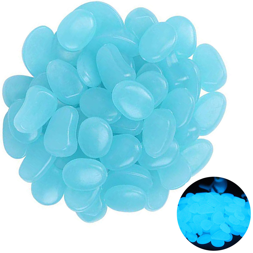Fluorescent Lighting Stones, Glowing Pebbles, Blue, Pack of 100 (0)
