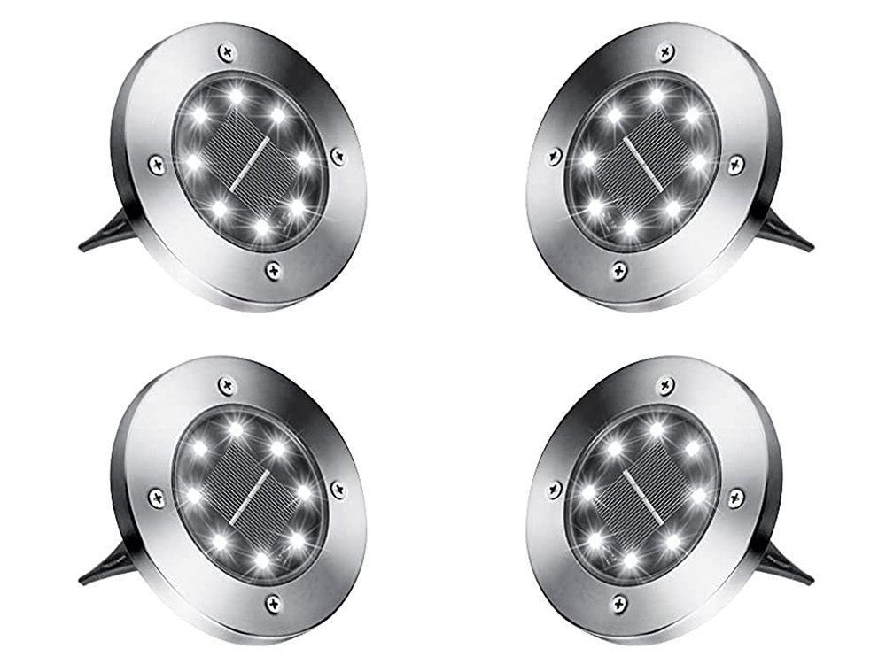 Solar Disk Garden Lights Twilight Sensor 4Pcs (0)