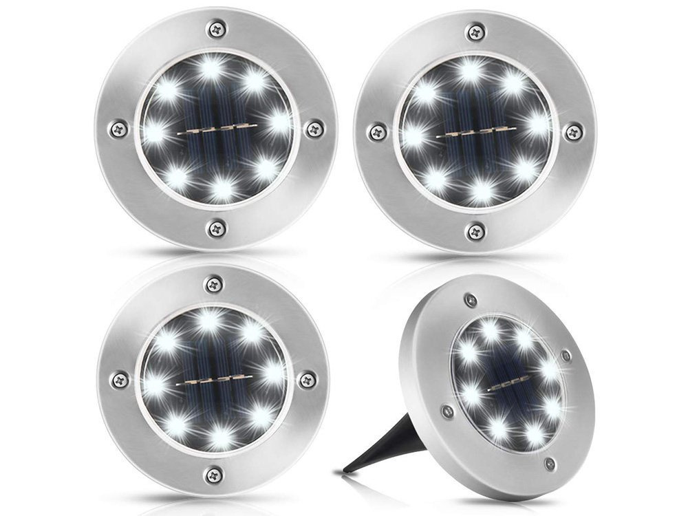 Solar Disk Garden Lights Twilight Sensor 4Pcs (2)