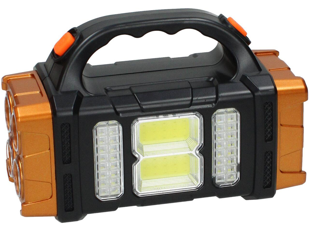 Solar flashlight portable rechargeable LED cob powerbank floodlight (0)