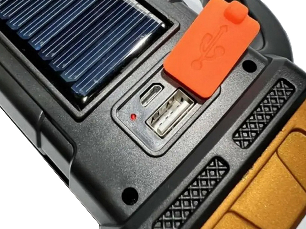 Solar flashlight portable rechargeable LED cob powerbank floodlight (3)