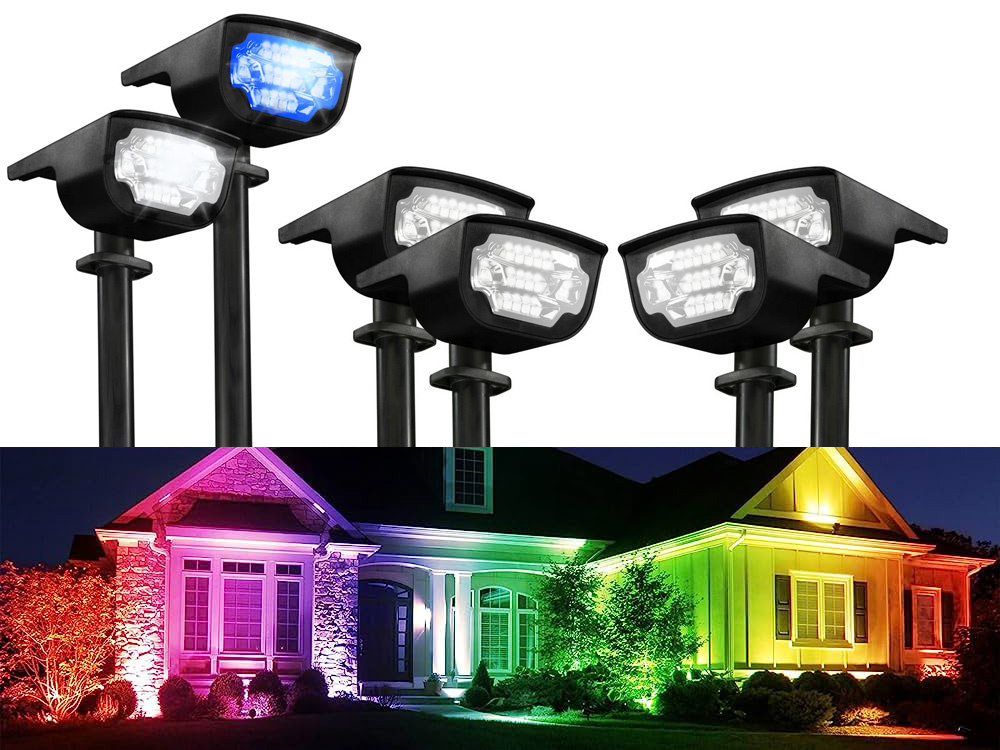 Solar garden LED light, stake mount, waterproof, multicolor (1)