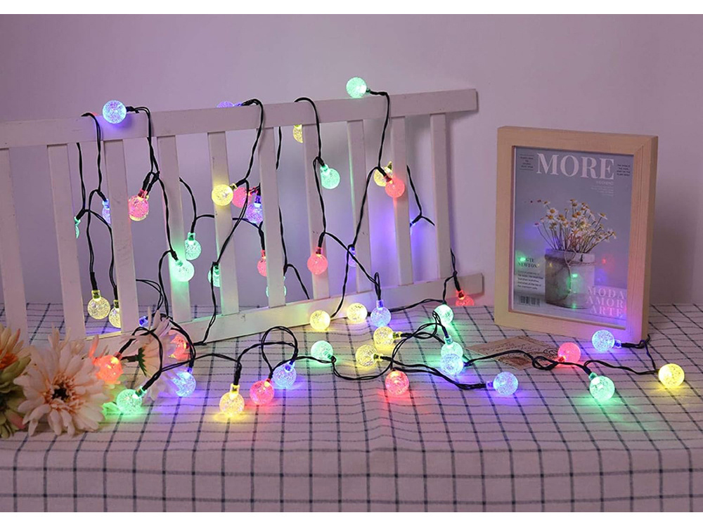 Garden Solar String Lights 20 LED Lamps, Multicolor (2)