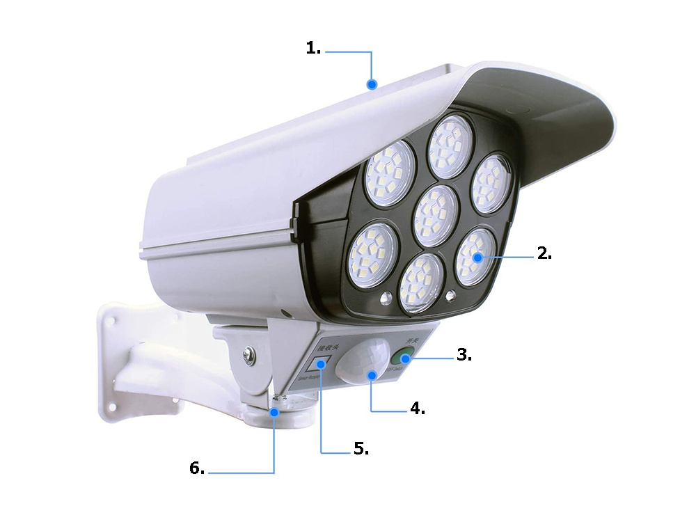 Dummy Camera Lighting Lamp for Home Garden with Built-in Solar Panel (7)