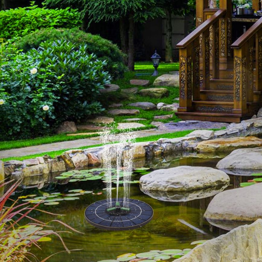 Floating Solar-Powered Fountain with RGB Lighting (1)