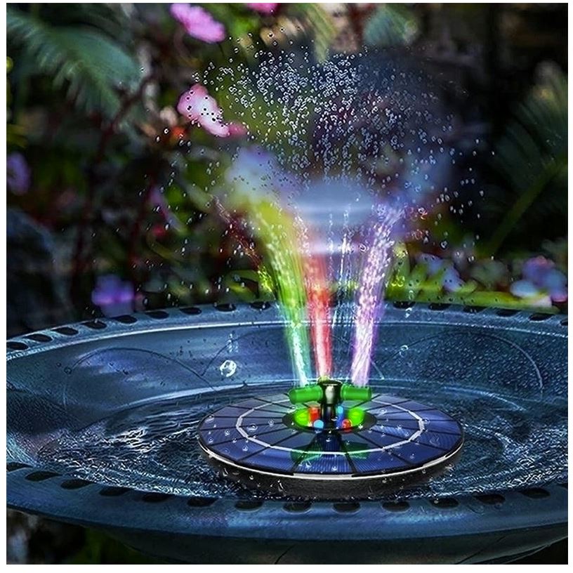 Floating Solar-Powered Fountain with RGB Lighting (5)