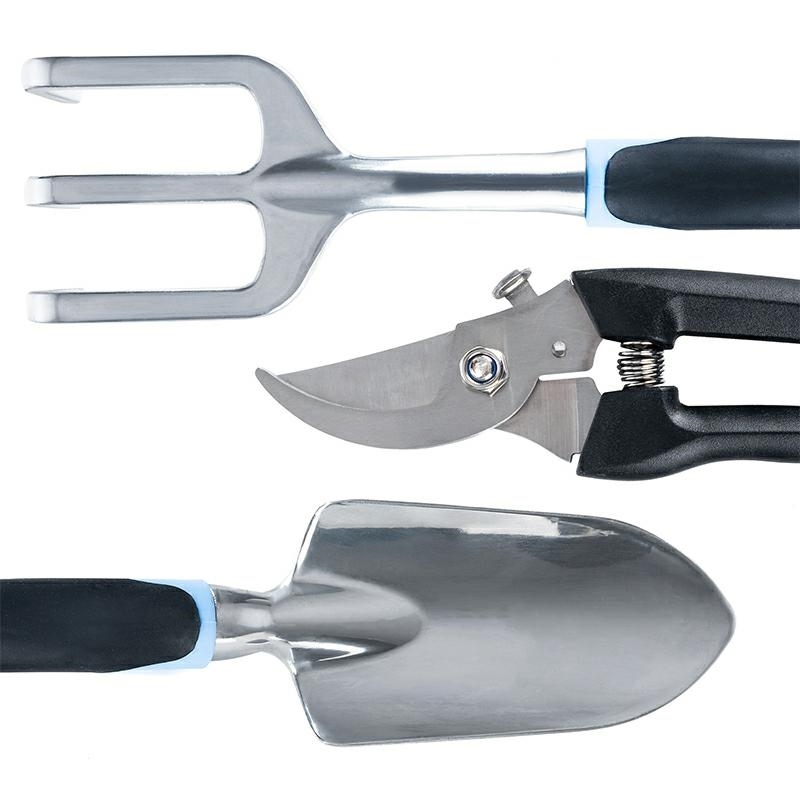 Garden Tool Set 6 Piece, Heavy Duty Hand Tools with Ergonomic Rubber Grips (2)