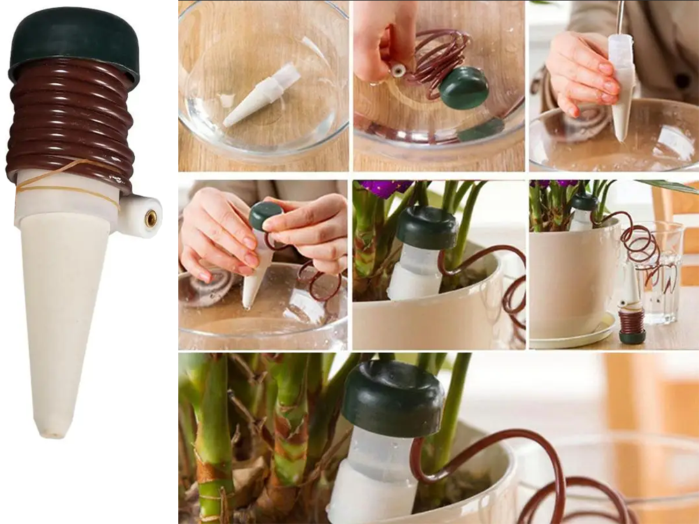 Flower Pot Watering System, Ceramic Dispenser, 2 pcs (0)