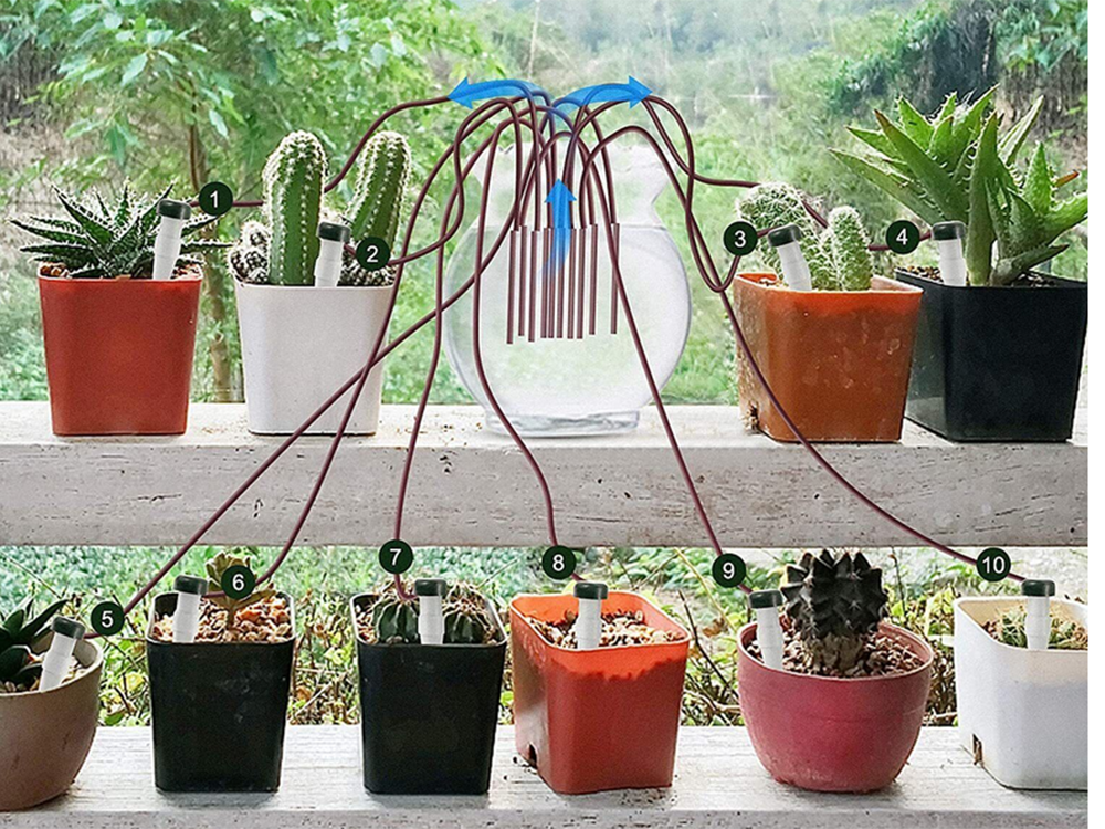 Flower Pot Watering System, Ceramic Dispenser, 2 pcs (2)