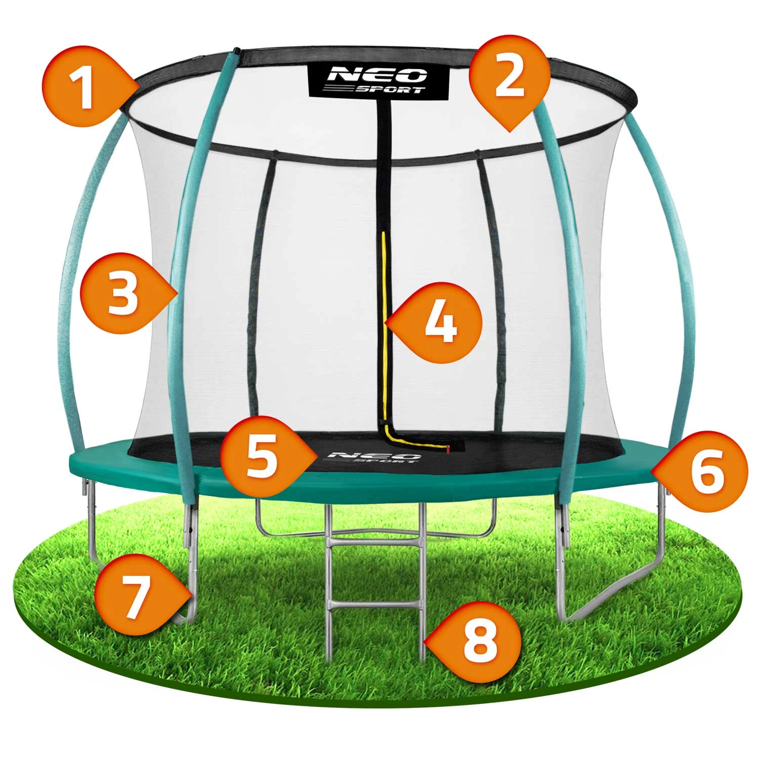 Neo-Sport Garden Trampoline, 252 cm (9)