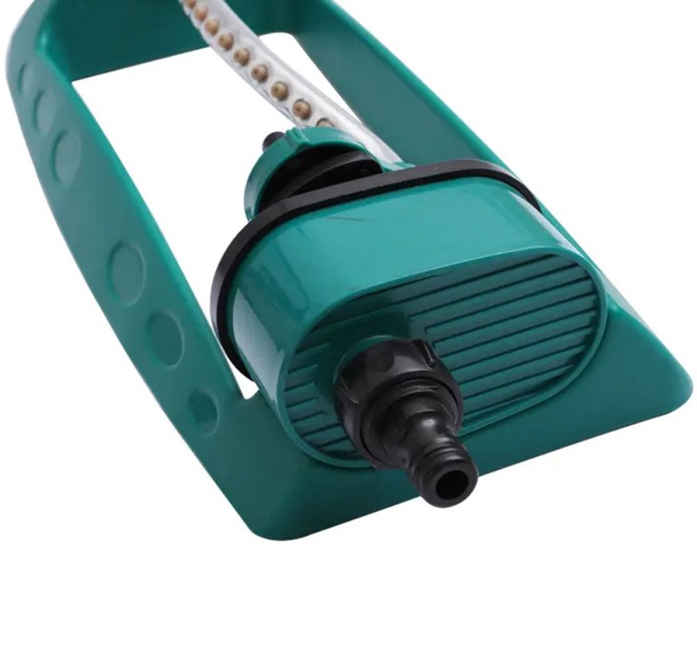 Adjustable Automatic Oscillating Garden Sprinkler with 16 Nozzles, green (1)