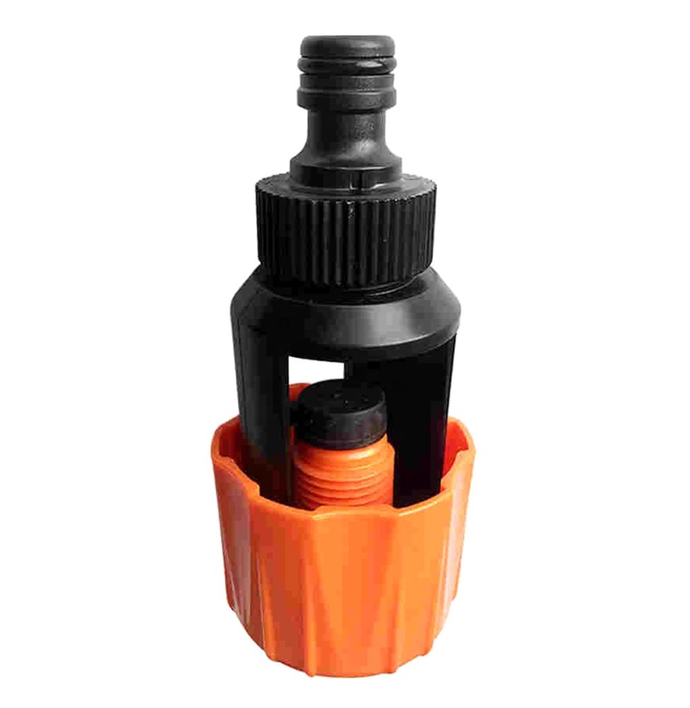 Standard garden hose tap connector, black/orange (1)