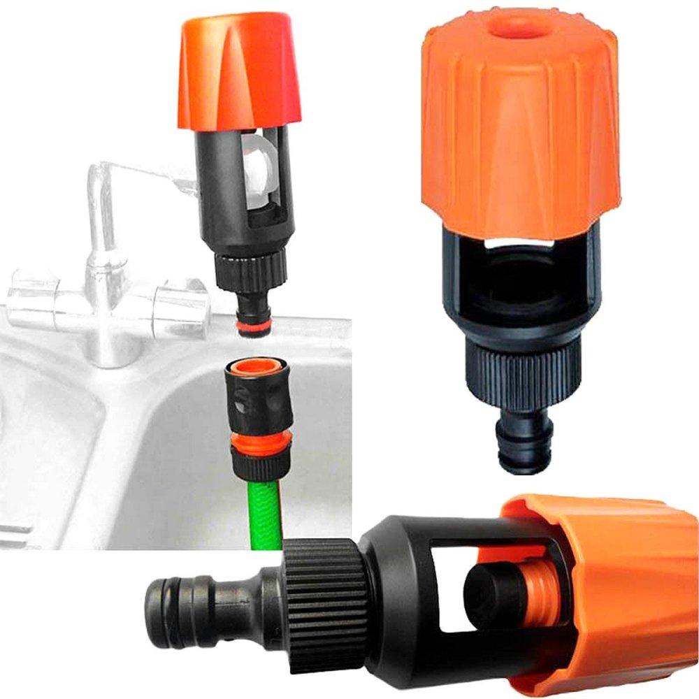 Standard garden hose tap connector, black/orange (3)