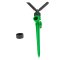 Pulsating 360° rotating lawn sprinkler, green-black