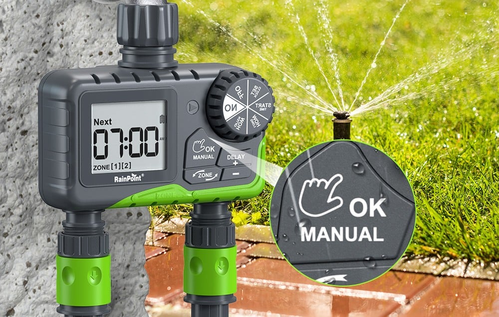 2-Zone Hose Timer RainPoint ITV205 IP65 Waterproof (3)