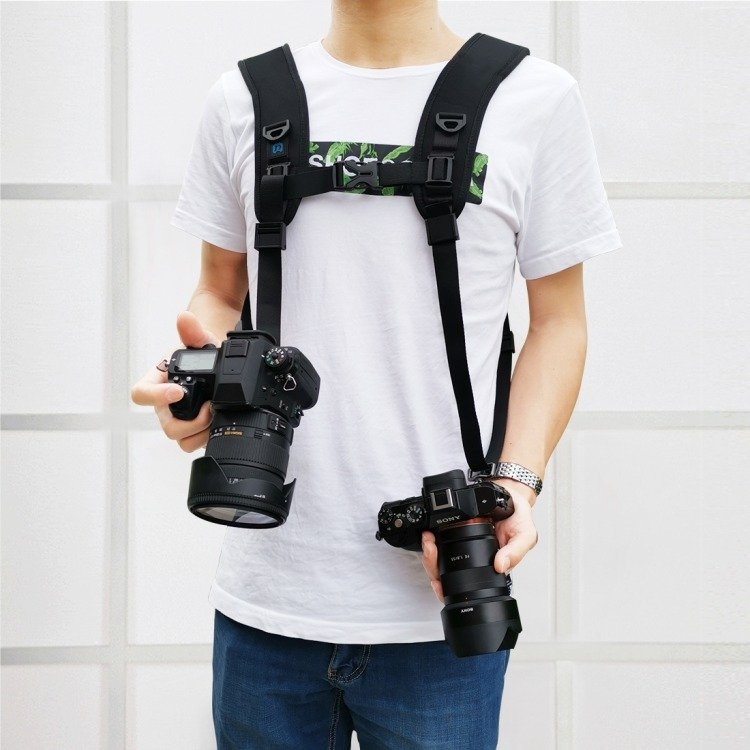 Puluz PU6002 Double Shoulder Camera Harness for Two DSLR Cameras, Black (2)