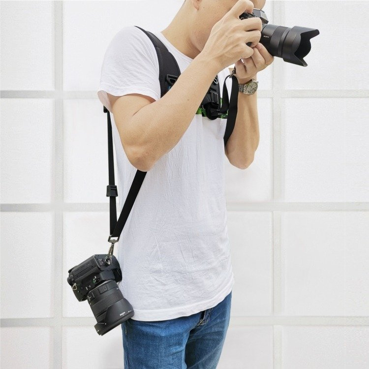 Puluz PU6002 Double Shoulder Camera Harness for Two DSLR Cameras, Black (3)