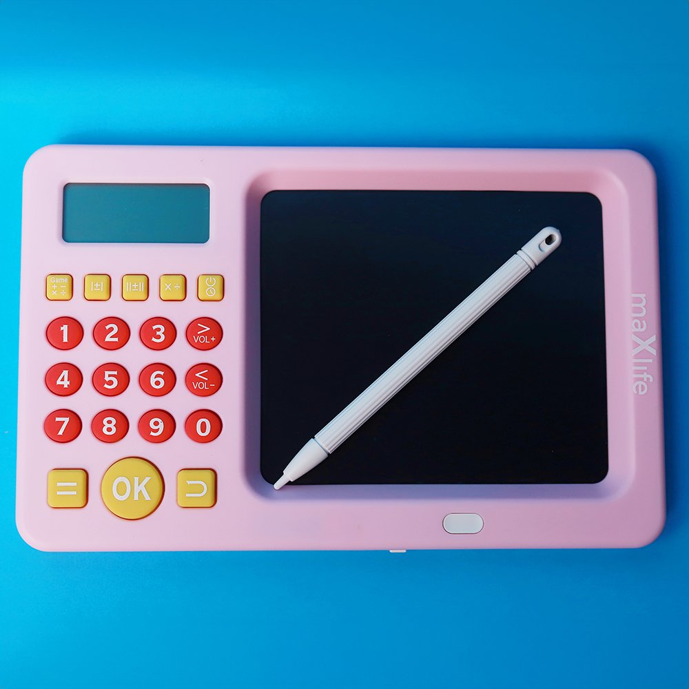 Maxlife MXWB-01 Creative Writing Drawing Graphic Board Tablet with Calculator + Stylus, Pink (2)
