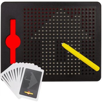 KRUZZEL Magnetic Dot Art Drawing Board with Stylus, Black