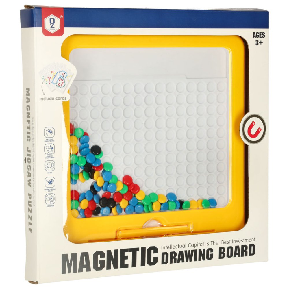 Magnetic Drawing Board Montessori Mosaic with Colored Dots, Yellow (0)
