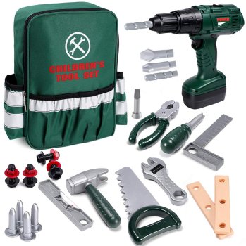 Kids Tool Set in Backpack with Toy Power Drill