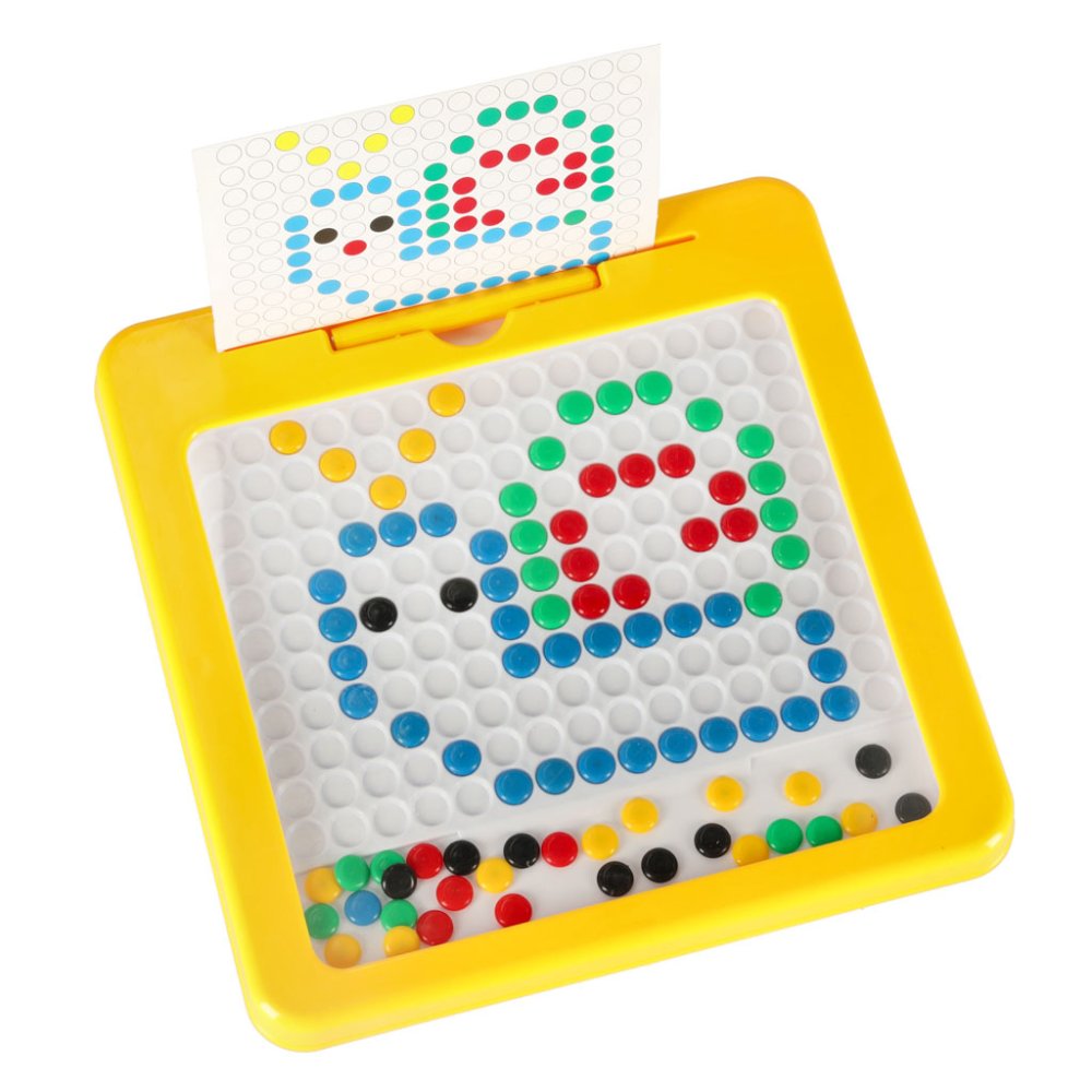 Magnetic Drawing Board Montessori Mosaic with Colored Dots, Yellow (3)