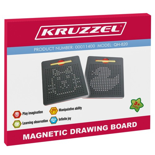 KRUZZEL Magnetic Dot Art Drawing Board with Stylus, Black (1)