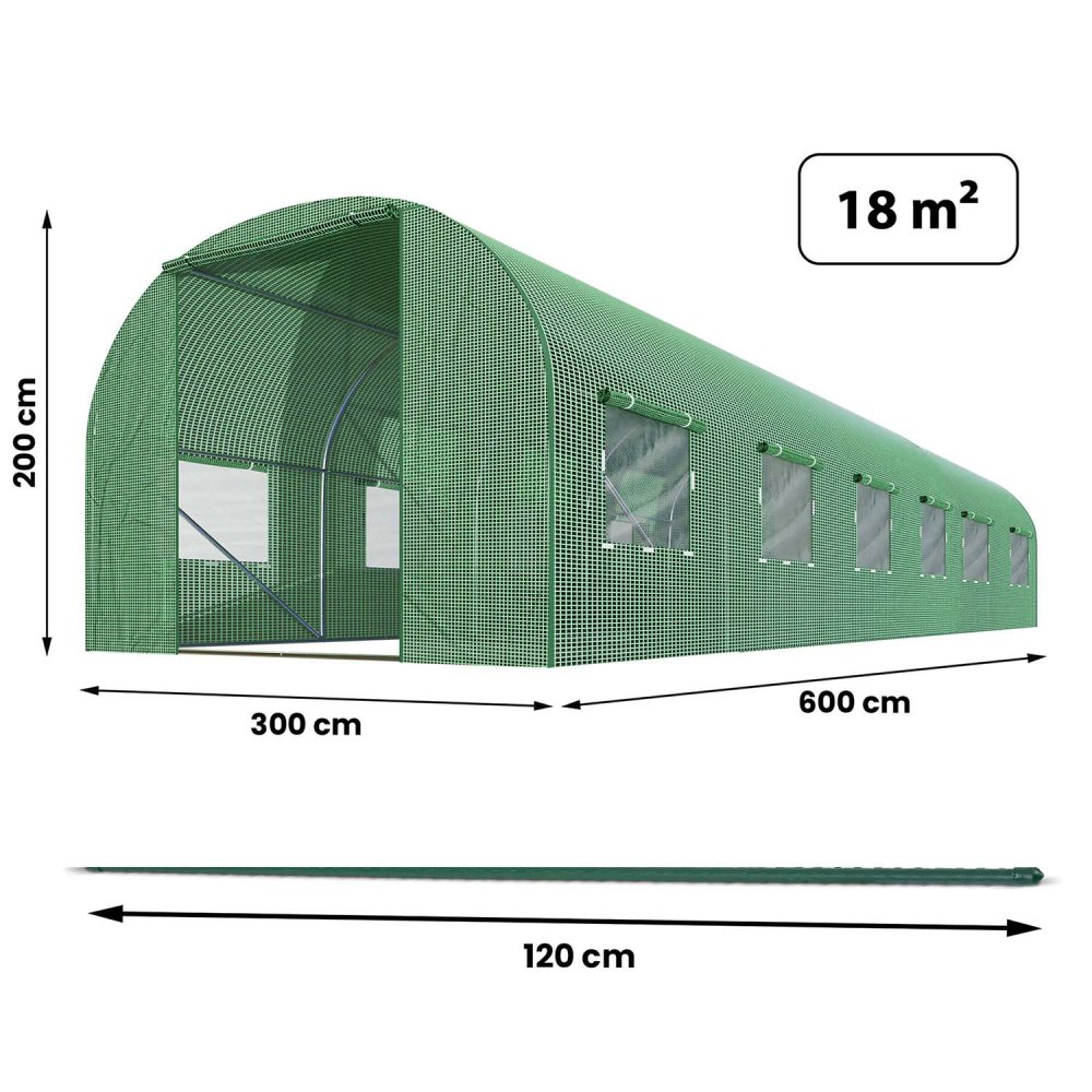 Garden Tunnel Greenhouse 3x6m (18m2) Plonos (2)