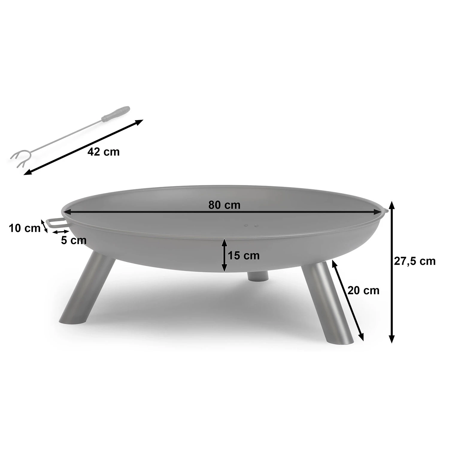 Fire Pit, Garden Fireplace, 80 cm, Berdsen BD-882 (3)