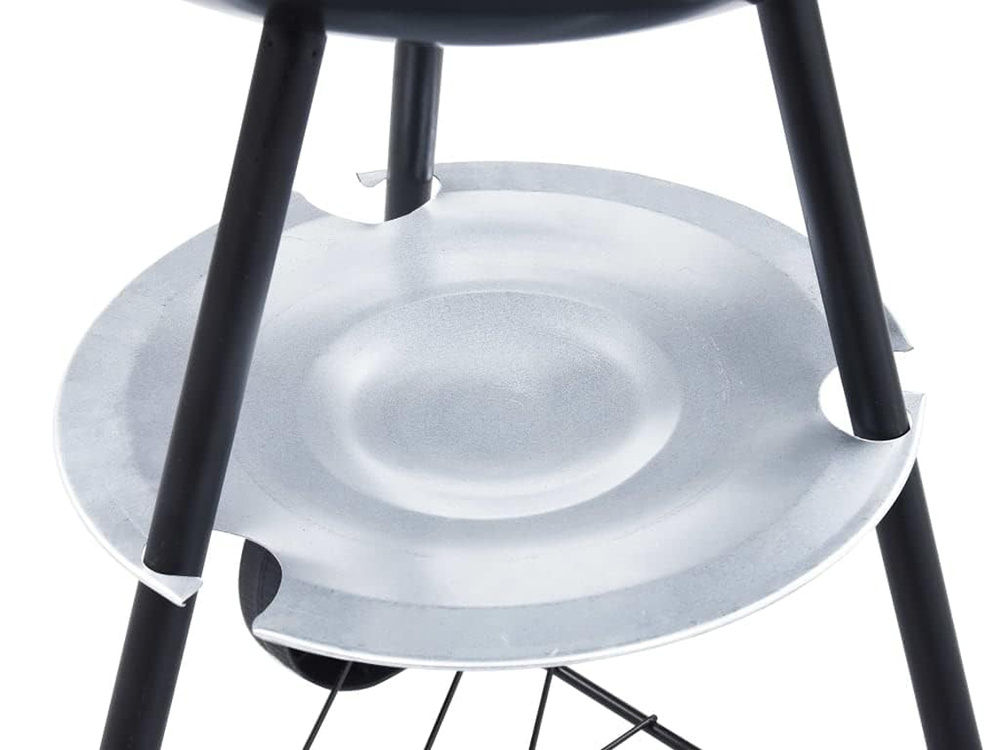 Portable Charcoal Garden Briquette Round Grill on Wheels with Lid (5)