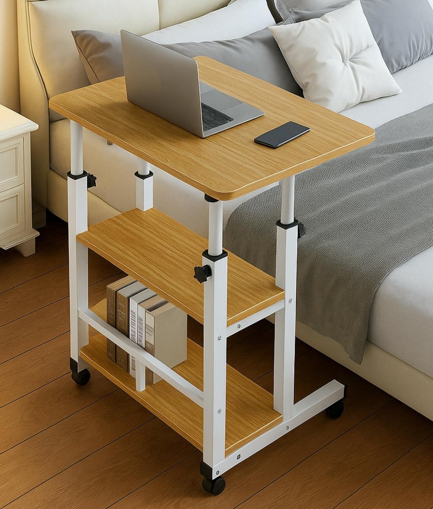 Adjustable Rolling Laptop Desk and Overbed Table with Wheels (2)