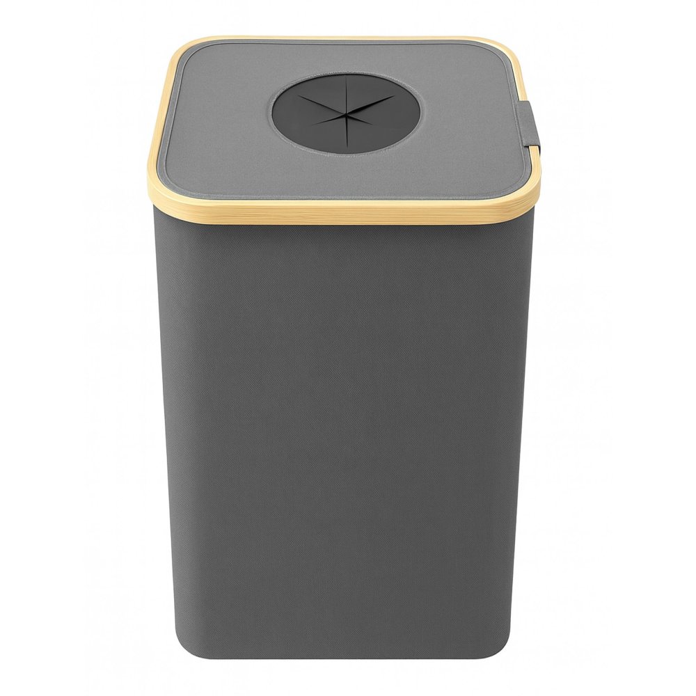 Large Laundry Hamper 100L with Bamboo Frame Storage Basket for Toys, gray (0)