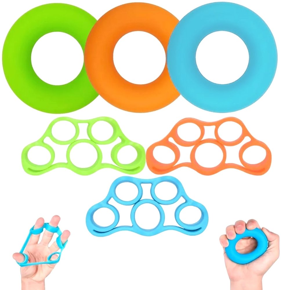Hand Exercise Bands Set, 9 pcs, with Variable Resistance, Multicolor (2)