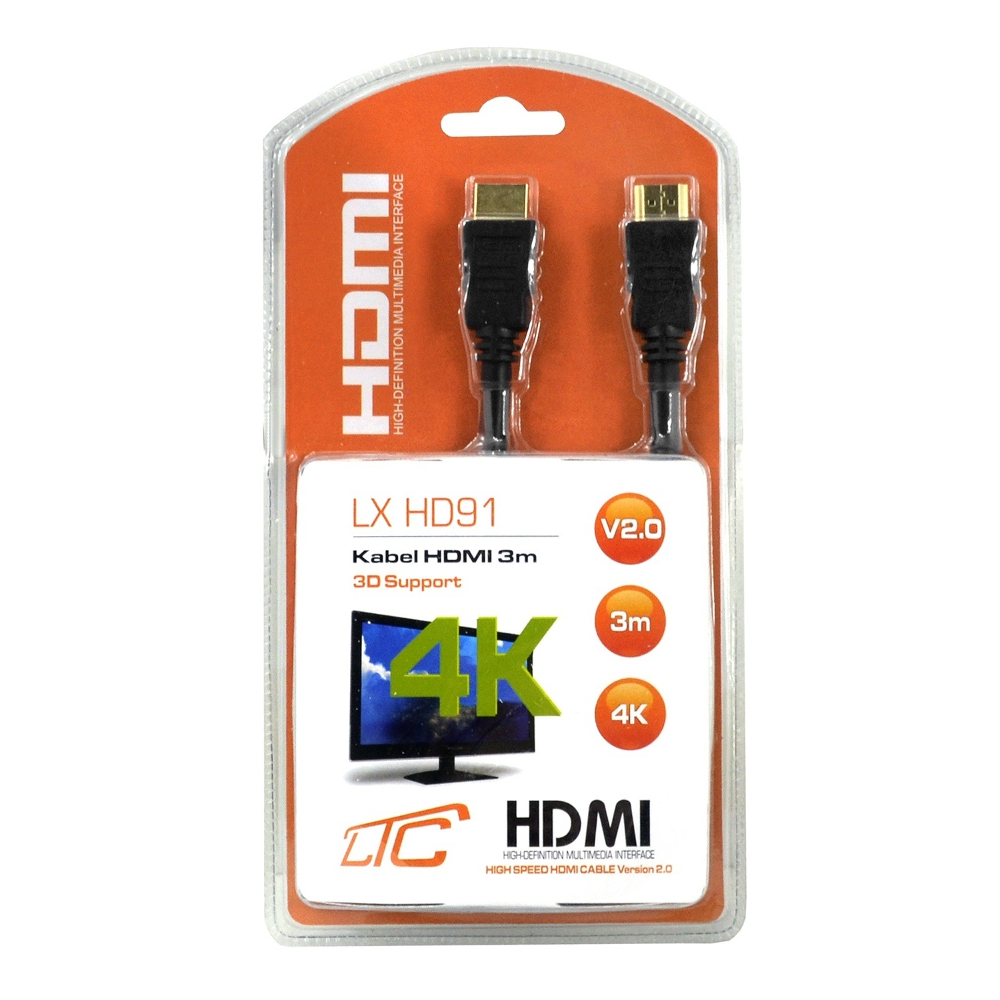 High Speed HDMI Cable v2.0 4K 3m TFO, black (1)