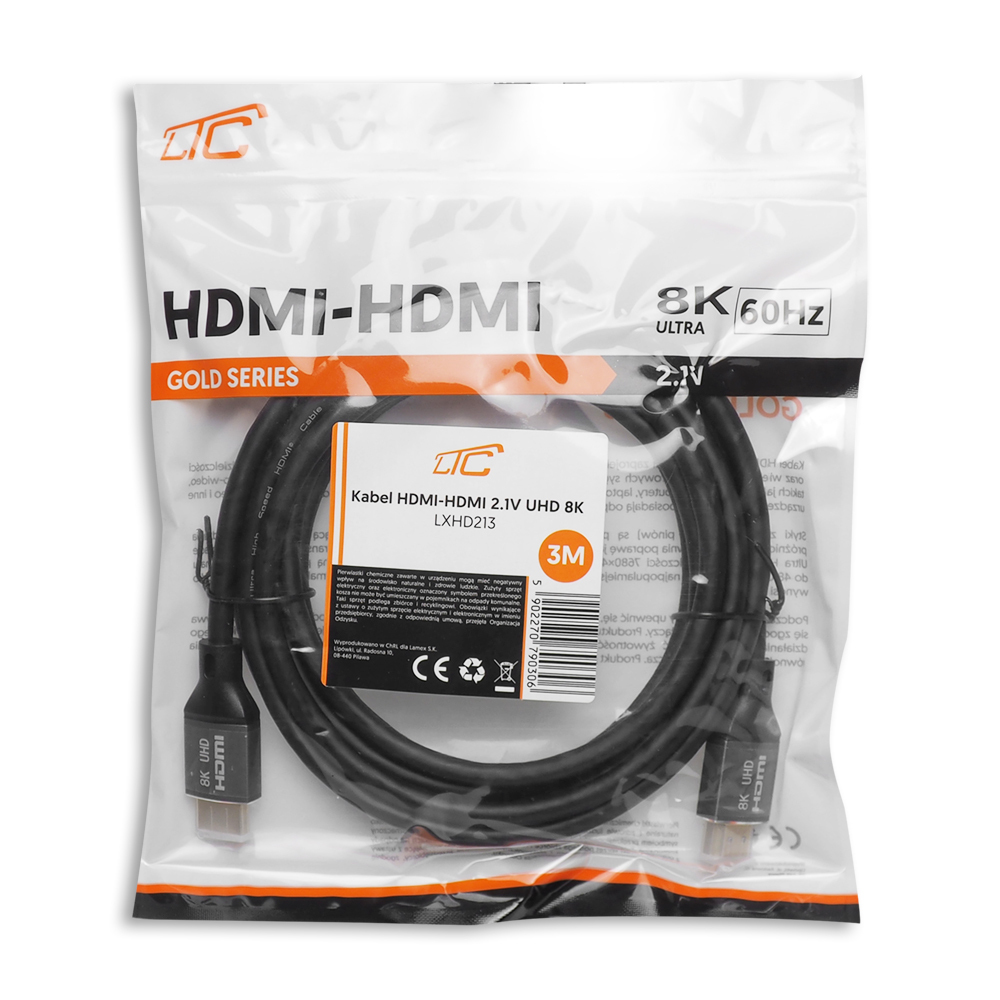 LTC 8K HDMI 2.1 Cable 3m High Speed, black (0)