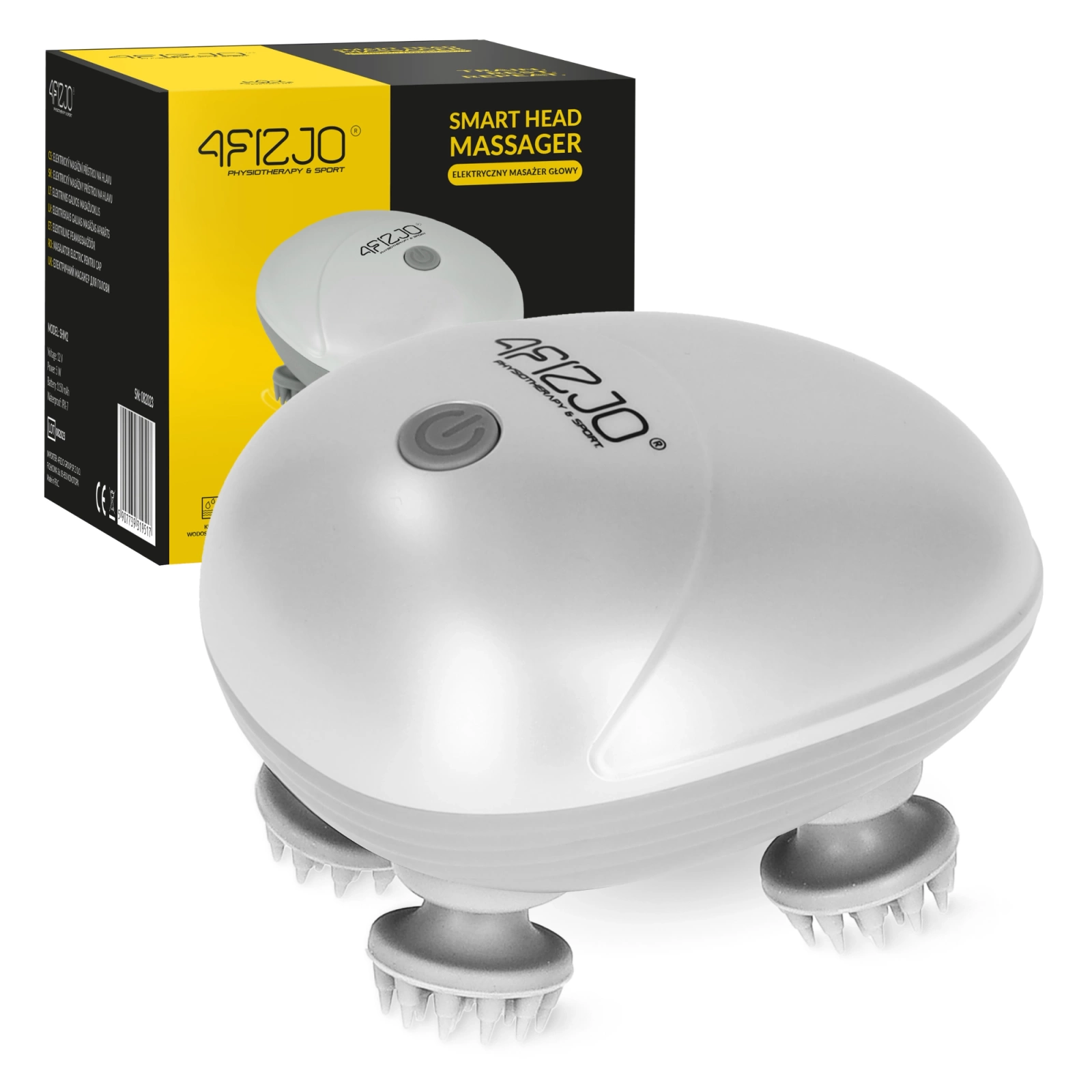 4FIZJO Electric Scalp Massager for Hair Growth, Waterproof, White