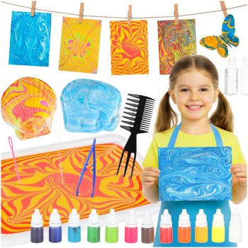 Water Marbling Paint Kit for Kids Creative STEM Arts and Crafts Set, 12 Colors