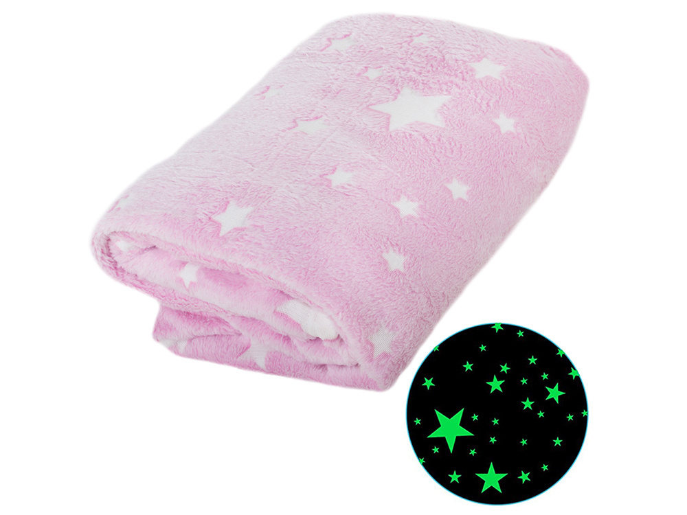Glow in the Dark Wearable Blanket Hoodie, Oversized Fleece Snuggle Robe, Pink (1)