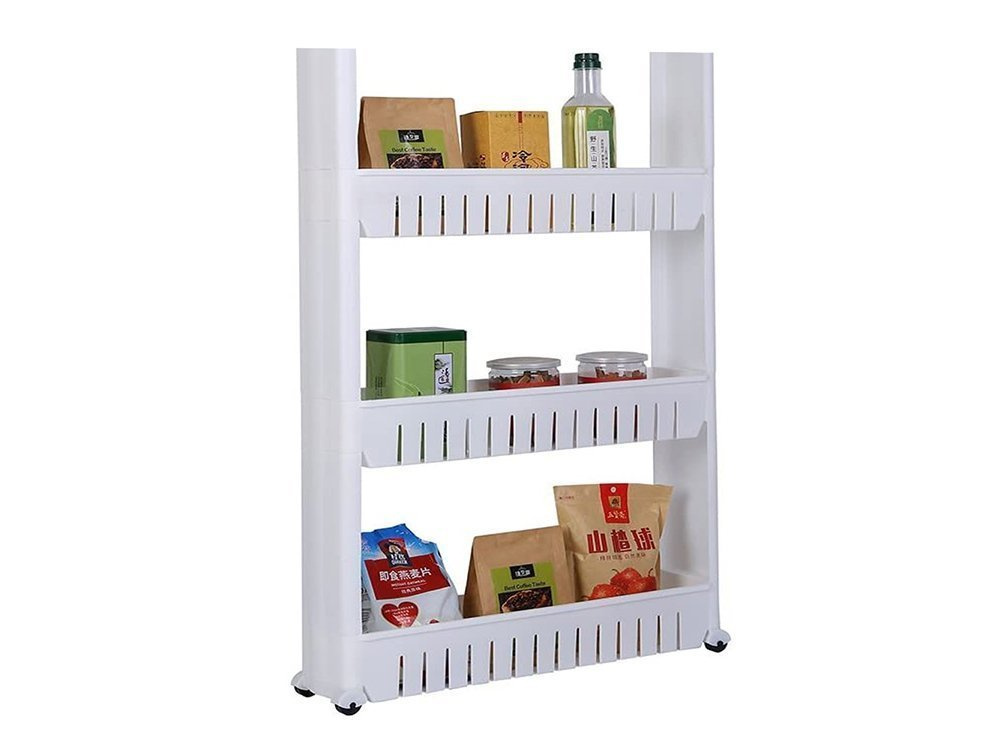 Kitchen Bathroom Multilevel 3-Tier Rolling Shelf Storage Trolley (3)