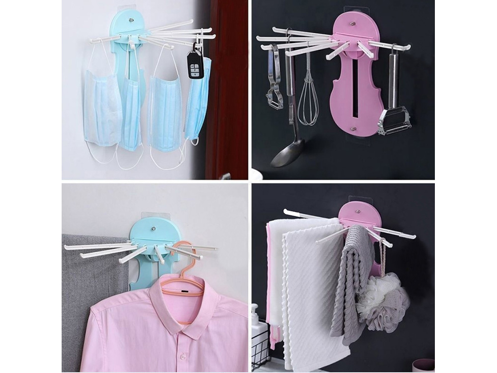 Wall-Mounted Towel Rail, Folding Organizer for Bathroom and Kitchen (3)