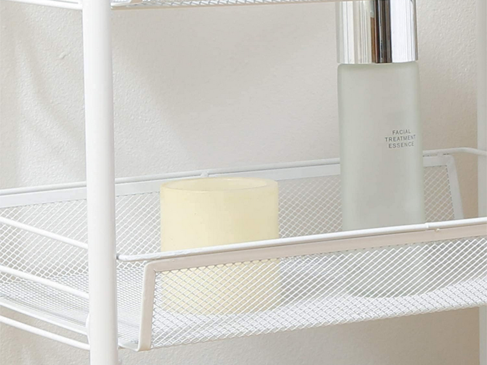 Bathroom Shelf Kitchen Cabinet on Wheels Metal Rack Three Levels (2)