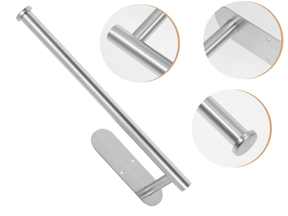 Self-Adhesive Paper Towel Holder Wall Mount for Kitchen, Silver (3)