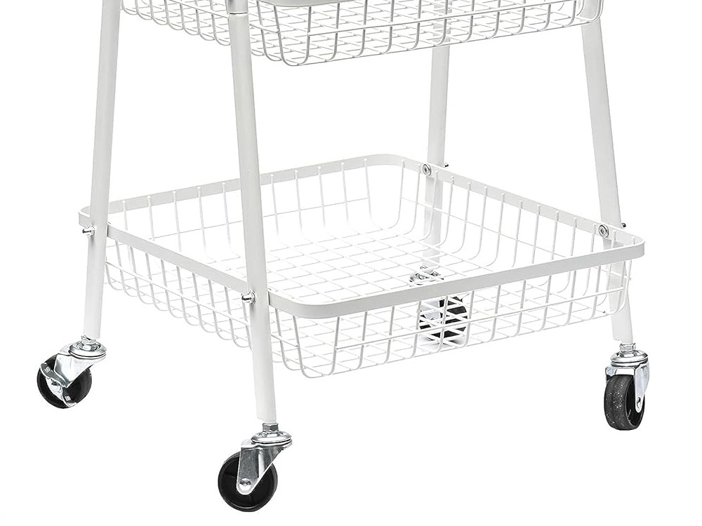 3-Tier Metal Utility Cart on Wheels for Kitchen & Bathroom Storage (3)