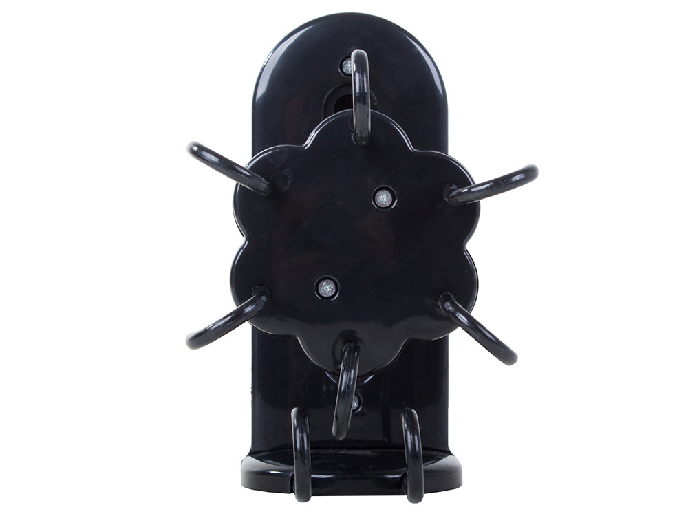 Rotating Utensil Hanger with 8 Adhesive Hooks, Black (1)