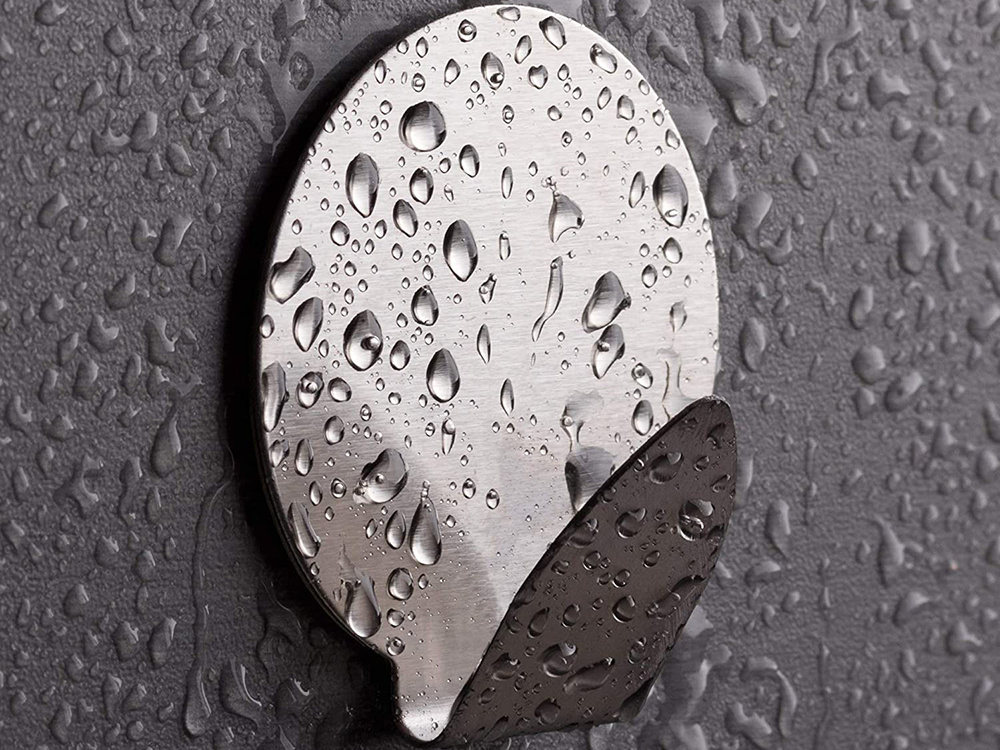 Stainless Steel Self Adhesive Hooks for Wall 4 Pack, Silver (1)