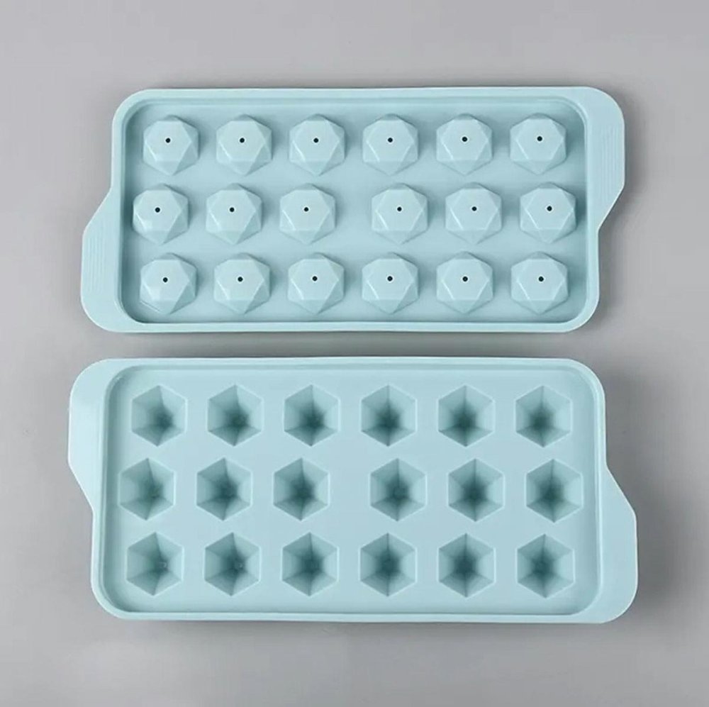Silicone Ice Cube Mold with Lid, 18 pcs, Green (0)