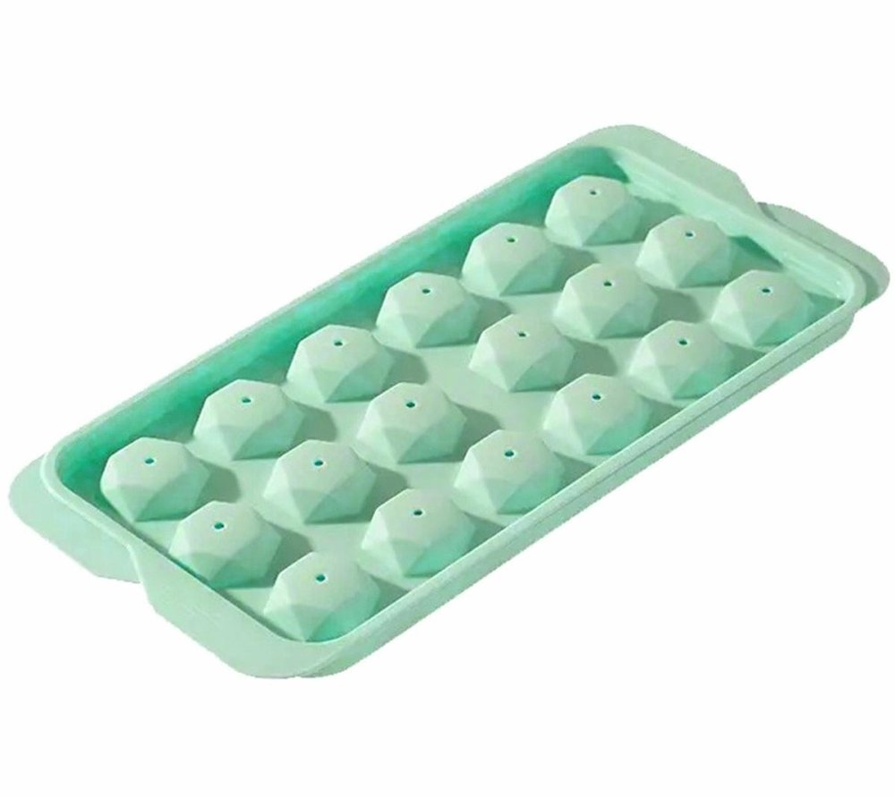 Silicone Ice Cube Mold with Lid, 18 pcs, Green (4)